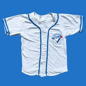 Toronto Blue Jays Vtg MLB Baseball Button Up T-Shirt Youth Size (S)